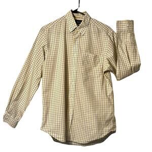 Ralph Lauren Mens Long Sleeve Shirt Size 15.5 Yellow Blue Plaid Blue Label Colla